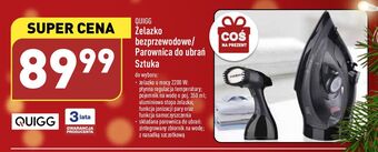ALDI Żelazko parowe bezprzewodowe quigg oferta