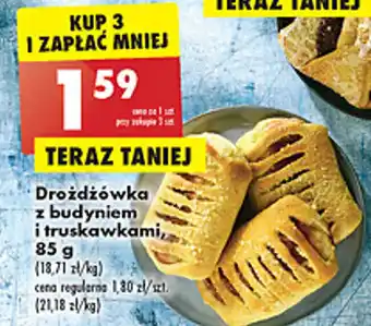 Biedronka drożdżówka z budyniem i truskawkami, 85g oferta