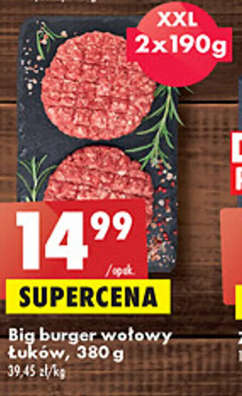 Biedronka łuków big burger wołowy, 380g oferta