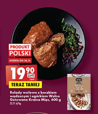 Biedronka kraina mięs rolady wołowe z boczkiem wędzonym i ogórkiem wolno gotowane, 600g oferta