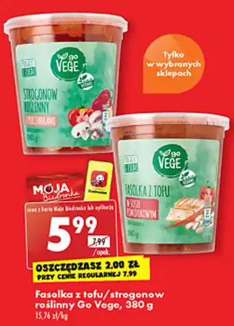 Biedronka go vege fasolka z tofu/strogonow roślinny, 380g oferta