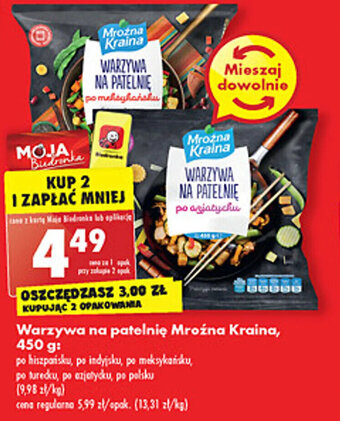 Biedronka mroźna kraina warzywa na patelnię, 450g oferta