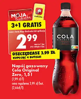 Biedronka Cola Original napój gazowany zero 1,5l oferta