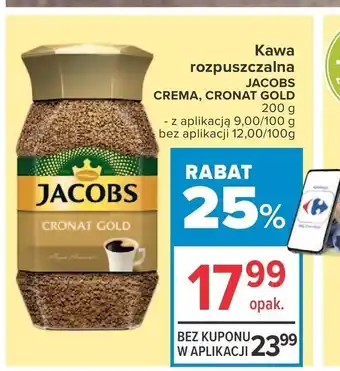 Carrefour Market Kawa rozpuszczalna Jacobs Cronat Gold 200g lub Crema 200g oferta