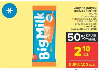 Carrefour Market Lody na patyku Big Milk Intense 100ml oferta