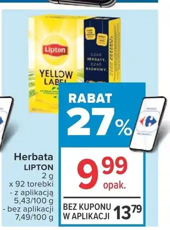 Carrefour Market Herbata Lipton 92 torebek oferta