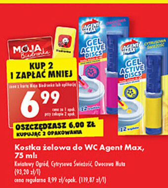 Biedronka agent max kostka żelowa do wc, 75ml oferta
