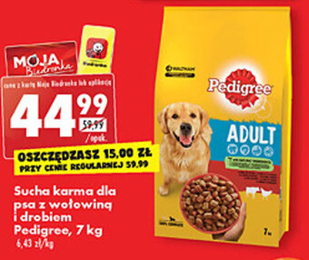 Biedronka pedigree sucha karma dla psa z wołowiną i drobiem, 7kg oferta