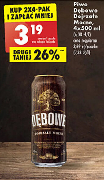 Biedronka Dębowe piwo dojrzałe mocne 4x500ml oferta