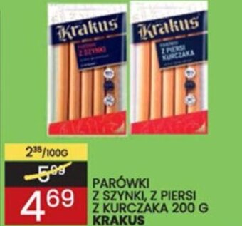 Wafelek Krakus parówki z szynki, z piersi kurczaka 200g oferta