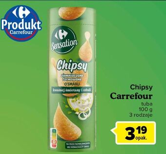 Globi Chipsy o smaku kwaśnej śmietany i cebulki tubie carrefour sensation oferta