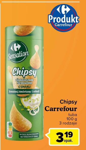 Carrefour Express Chipsy o smaku kwaśnej śmietany i cebulki tubie carrefour sensation oferta