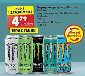 Biedronka Napoj energetyczny monster energy zero ultra fiesta mango oferta