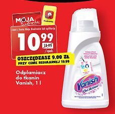 Biedronka Odplamiacz w płynie white vanish oxi action oferta