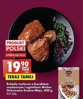 Biedronka Rolady wołowe z boczkiem wędzonym i ogórkiem kraina mięs oferta