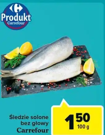 Carrefour Carrefour Śledzie solone bez głowy 100 g oferta