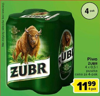 Carrefour Żubr Piwo 4 x 500 ml puszka oferta