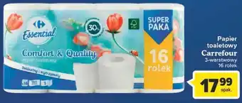 Carrefour Carrefour Papier toaletowy 3-warstwowy 16 rolek oferta