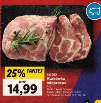 Lidl Rzeźnik, karkówka wieprzowa, 1kg oferta