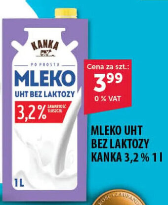 Eurocash Kanka, mleko UHT bez laktozy, 3,2%, 1l oferta