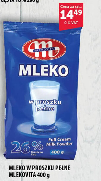 Eurocash Mlekovita, mleko w proszku pełne, 400g oferta