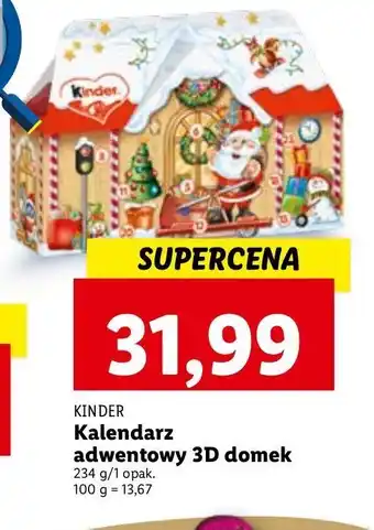 Lidl Kalendarz adwentowy 3d kinder oferta