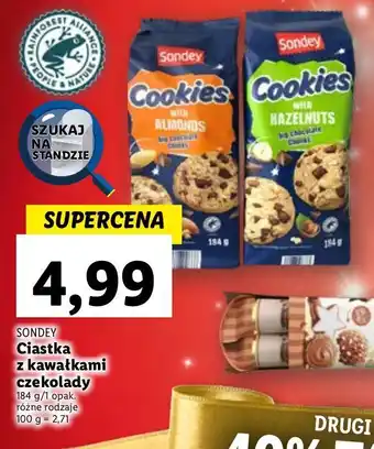 Lidl Ciastka z kawałkami czekolady i orzechami sondey oferta