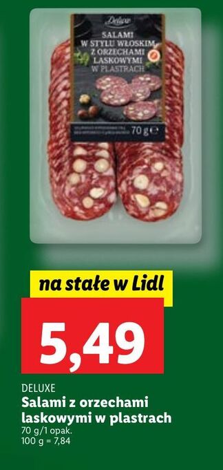 Lidl Salami z orzechami laskowymi deluxe oferta