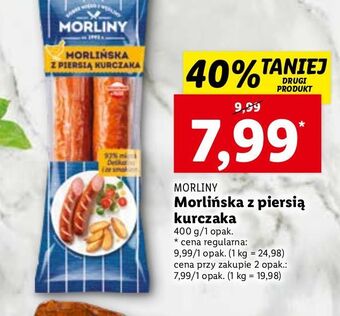 Lidl Kiełbasa morlińska z piersi kurczaka morliny oferta