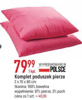 E.Leclerc Poduszki pierze 70 x 80 cm. oferta