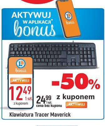 E.Leclerc Klawiatura maverick black usb tracer oferta