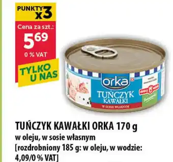 Eurocash Orka, tuńczyk, kawałki, w oleju, w sosie własnym oferta