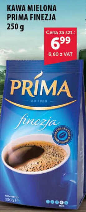 Eurocash Prima, kawa mielona finezja, 250g oferta