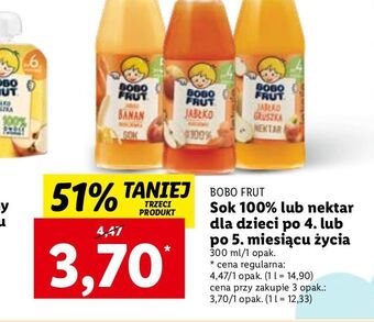 Lidl Sok jabłko i gruszka bobo frut oferta