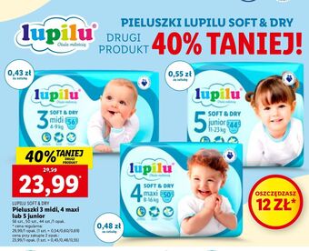 Lidl Pieluszki maxi 4 lupilu soft & dry oferta