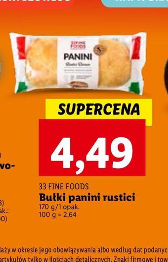 Lidl Panini rustici durum 33 fine foods oferta
