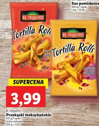 Lidl Tortilla rolls serowa el tequito oferta