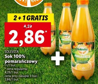Lidl Sok pomarańczowy 100% solevita oferta