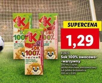 Lidl Sok jabłko-brzoskwinia kubuś 100% oferta