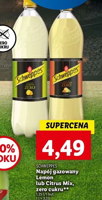Lidl Napój lemon zero schweppes oferta