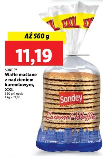 Lidl Wafle maślane z nadzieniem karmelowym sondey oferta