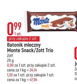 E.Leclerc Baton mleczny zott monte snack oferta