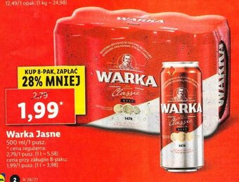 Lidl Warka Jasne 500ml oferta
