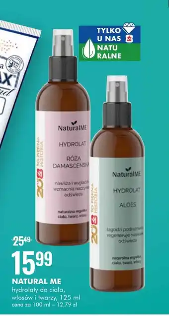 SuperPharm Natural Me hydrolaty do ciała, włosów i twarzy 125ml oferta