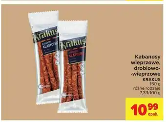 Carrefour Kabanosy wieprzowe, drobiowowieprzowe oferta