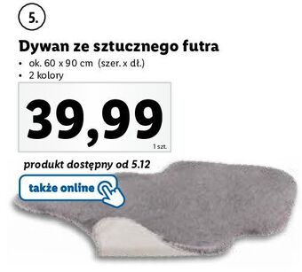 Lidl Dywan ze sztucznego futra 60 x 90 cm oferta