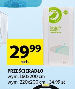 Auchan Prześcieradło białe policotton 160 x 200 cm auchan oferta