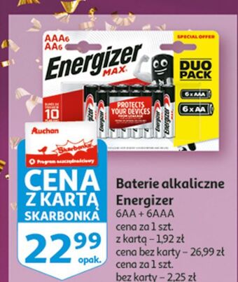 Auchan Baterie aa + aaa energizer max oferta