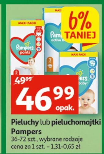 Auchan Pieluszki dla dzieci 3 pampers active baby oferta