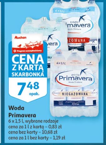 Auchan Woda niegazowana primavera oferta